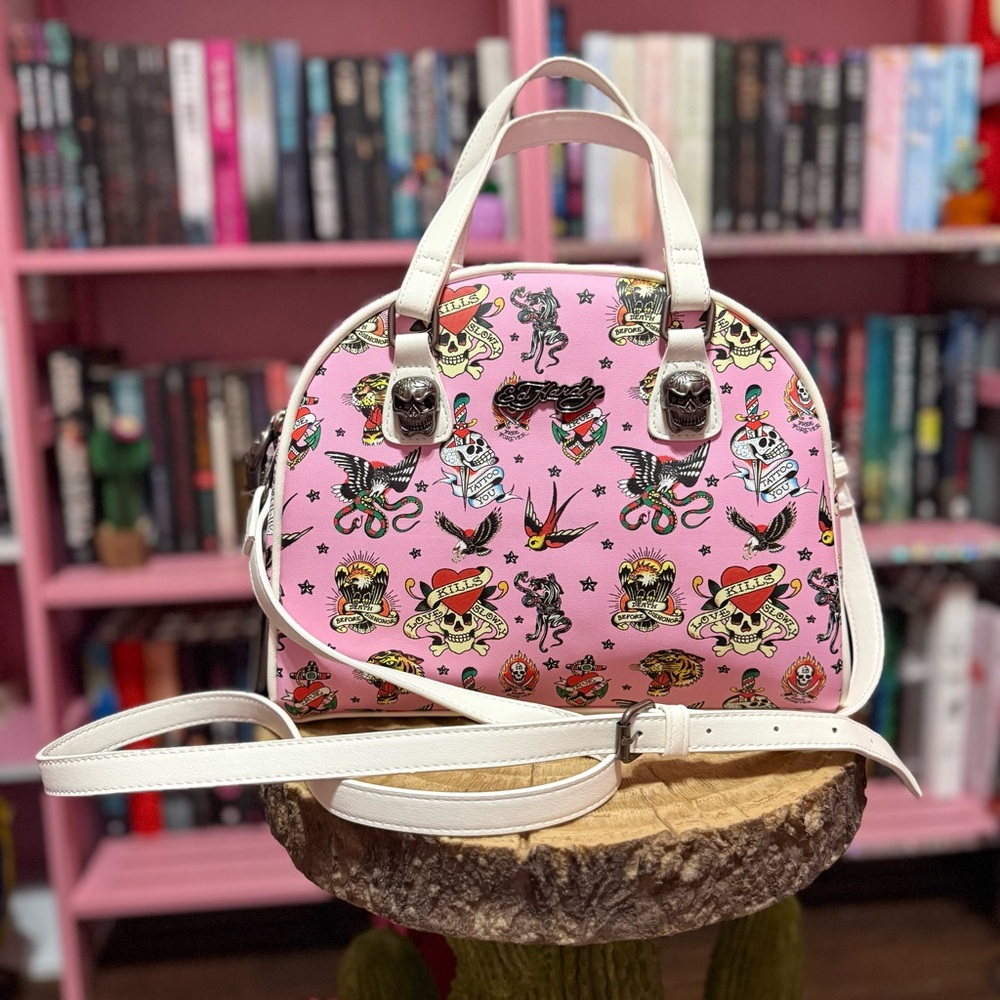 Ed Hardy Pink Satchel Handbag